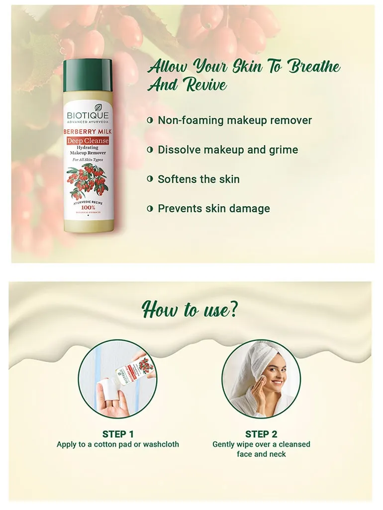 BERBERRY MILK Deep Cleanse Hydrating Make up Remover 120ml