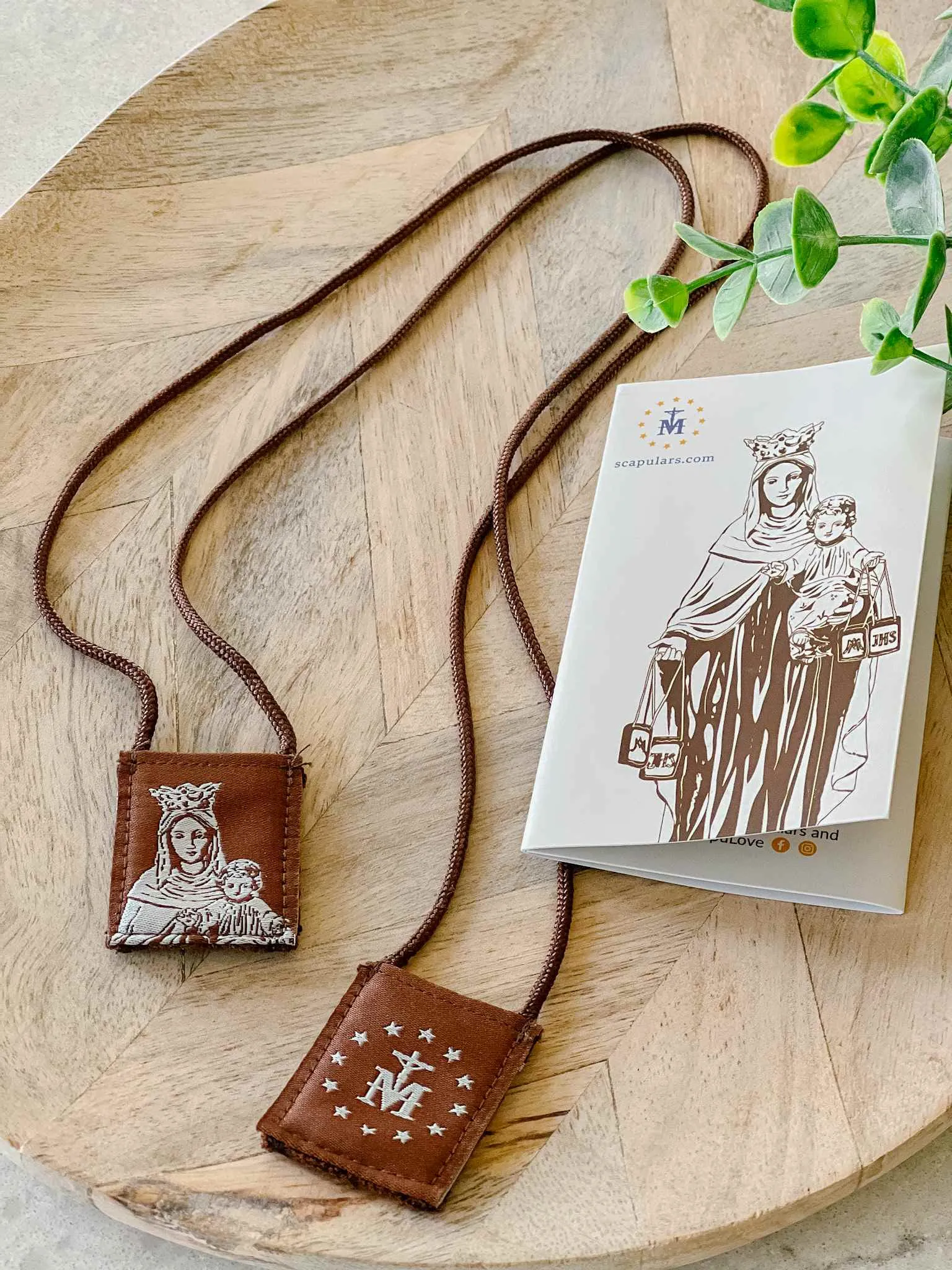 Brown Scapular, Brown & Cream, Our Lady of Mt. Carmel
