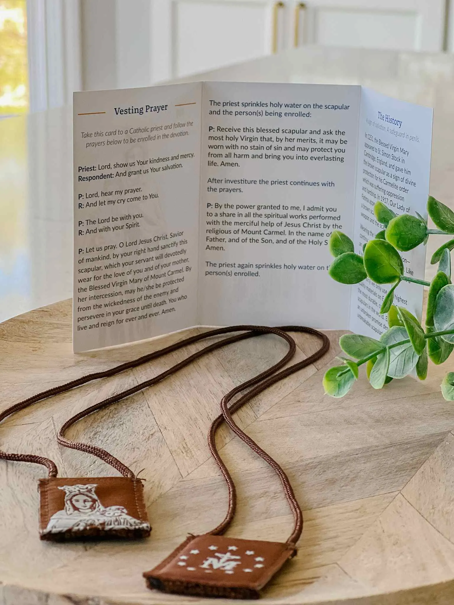 Brown Scapular, Brown & Cream, Our Lady of Mt. Carmel