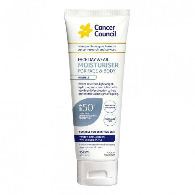 Can/c Face & Body Moisturiser Water Resistant Spf50  150ml