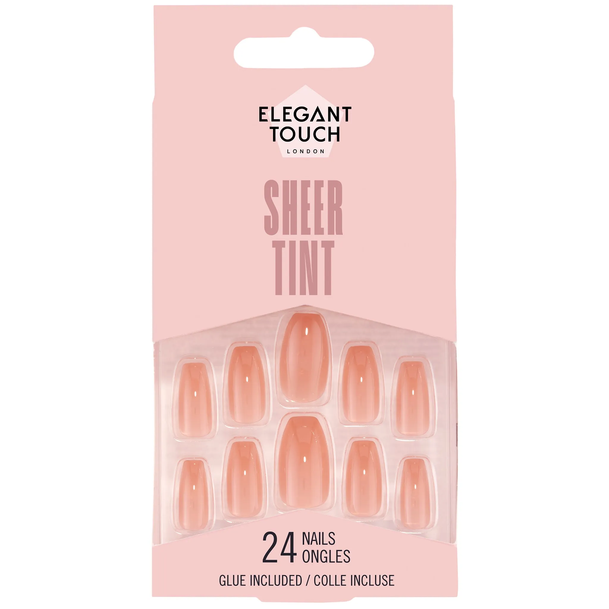 Elegant Touch False Nails Coffin Medium Length - Rosewood Blush