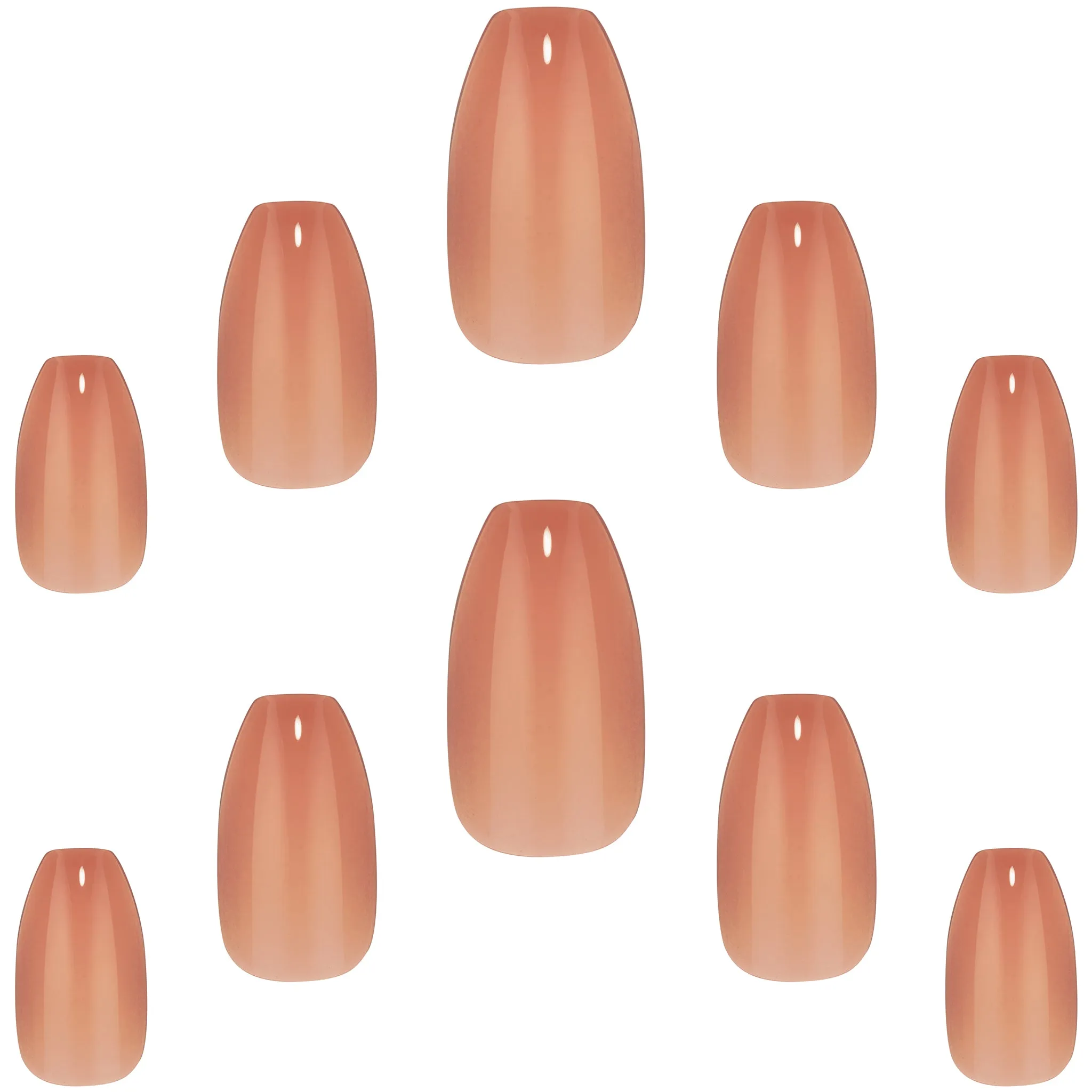 Elegant Touch False Nails Coffin Medium Length - Rosewood Blush