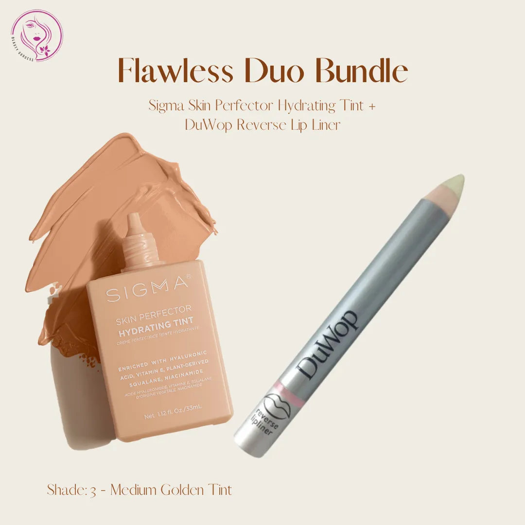 Flawless Duo Bundle (Sigma Skin Perfector Hydrating Tint   DuWop Reverse Lip Liner)