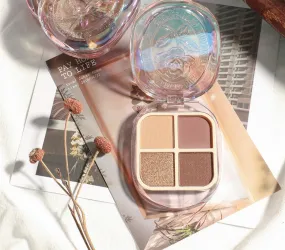 Four-color 3D Eye Shadow Palette Matte Pink Apricot Glitter Pearly Eyeshadow Fashion Shiny Dazzle Charming Eye Makeup Pigment