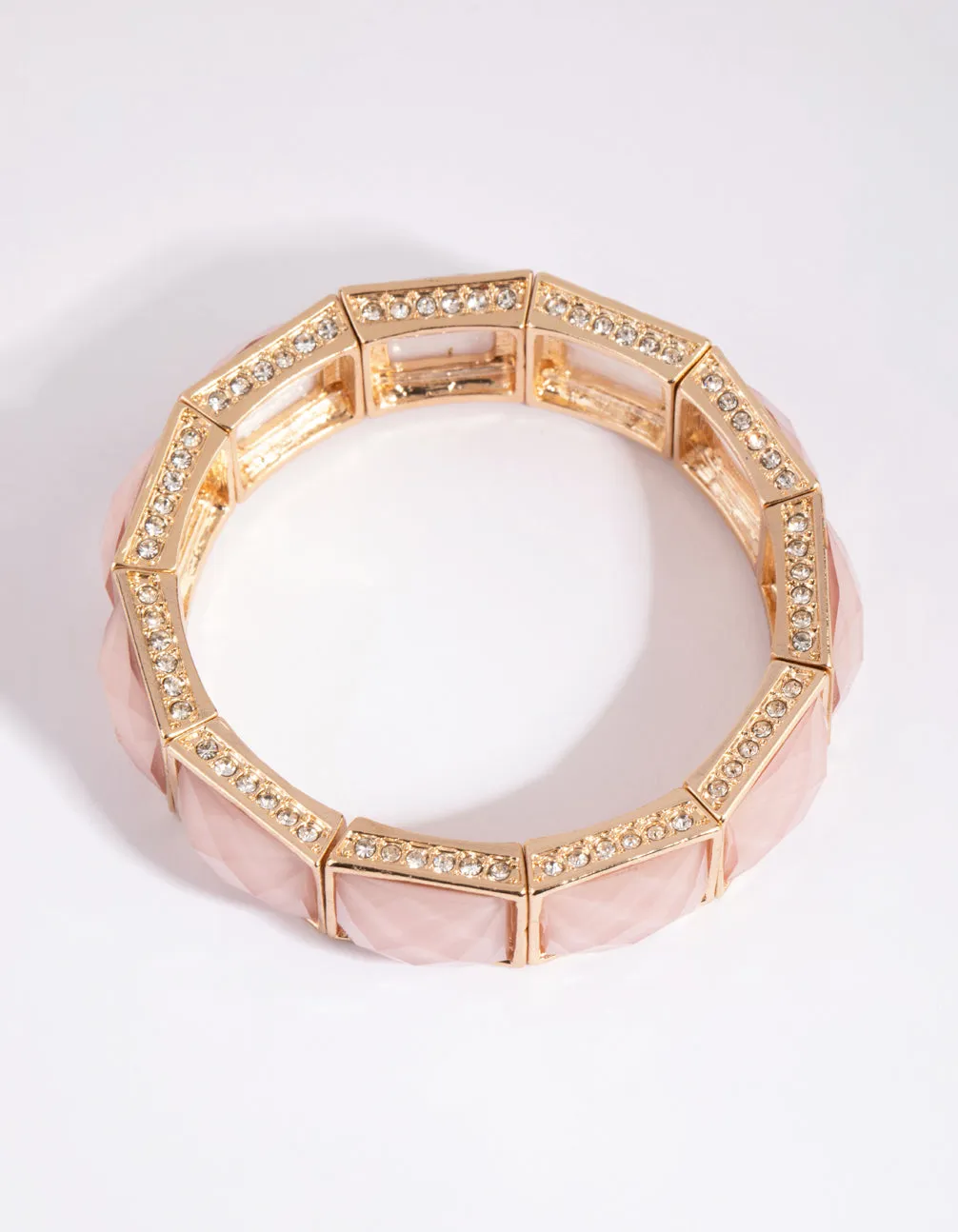Gold Glitter Stone Stretch Bracelet