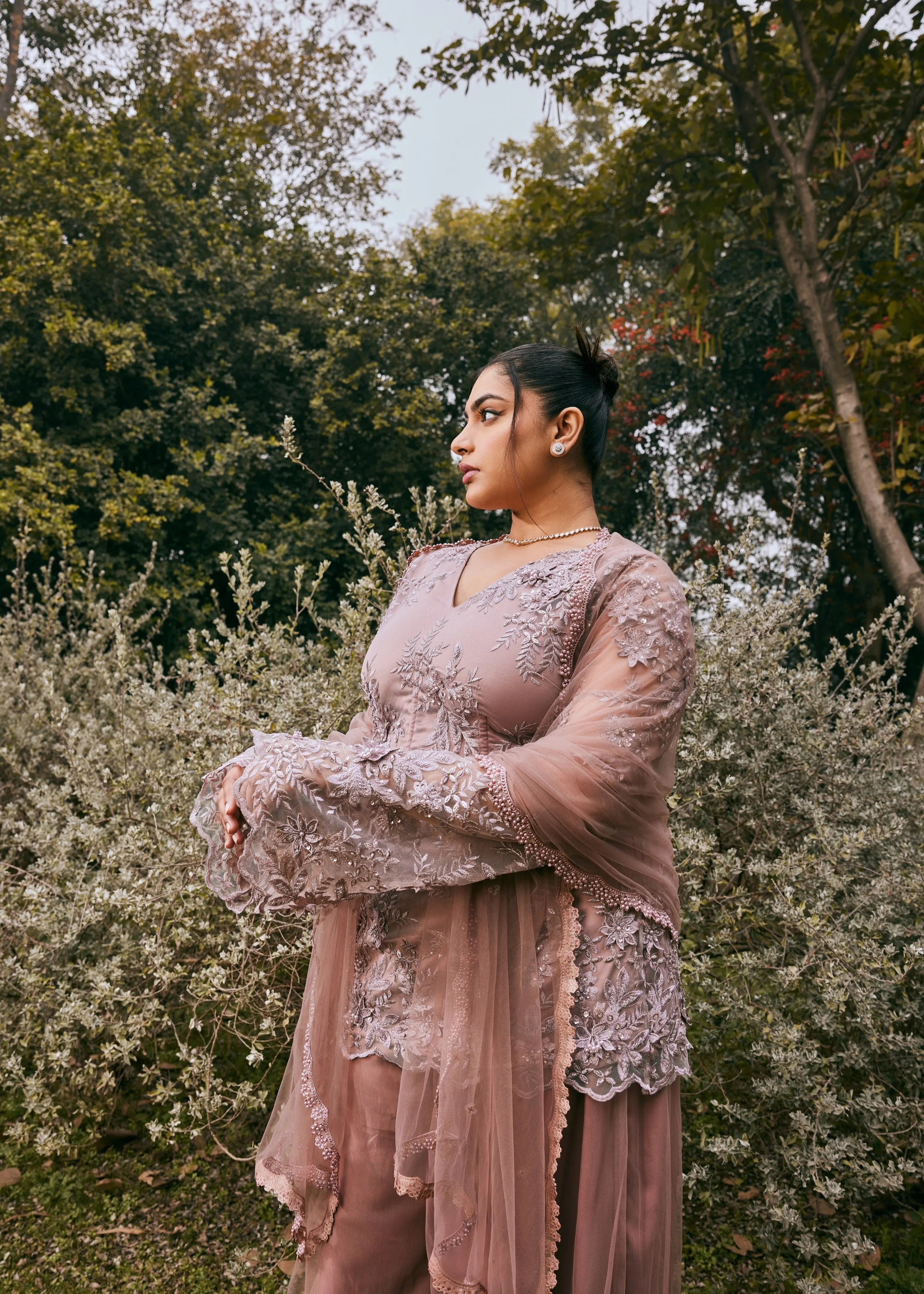 Inaaya Blush Pink Embroidered Sharara Set