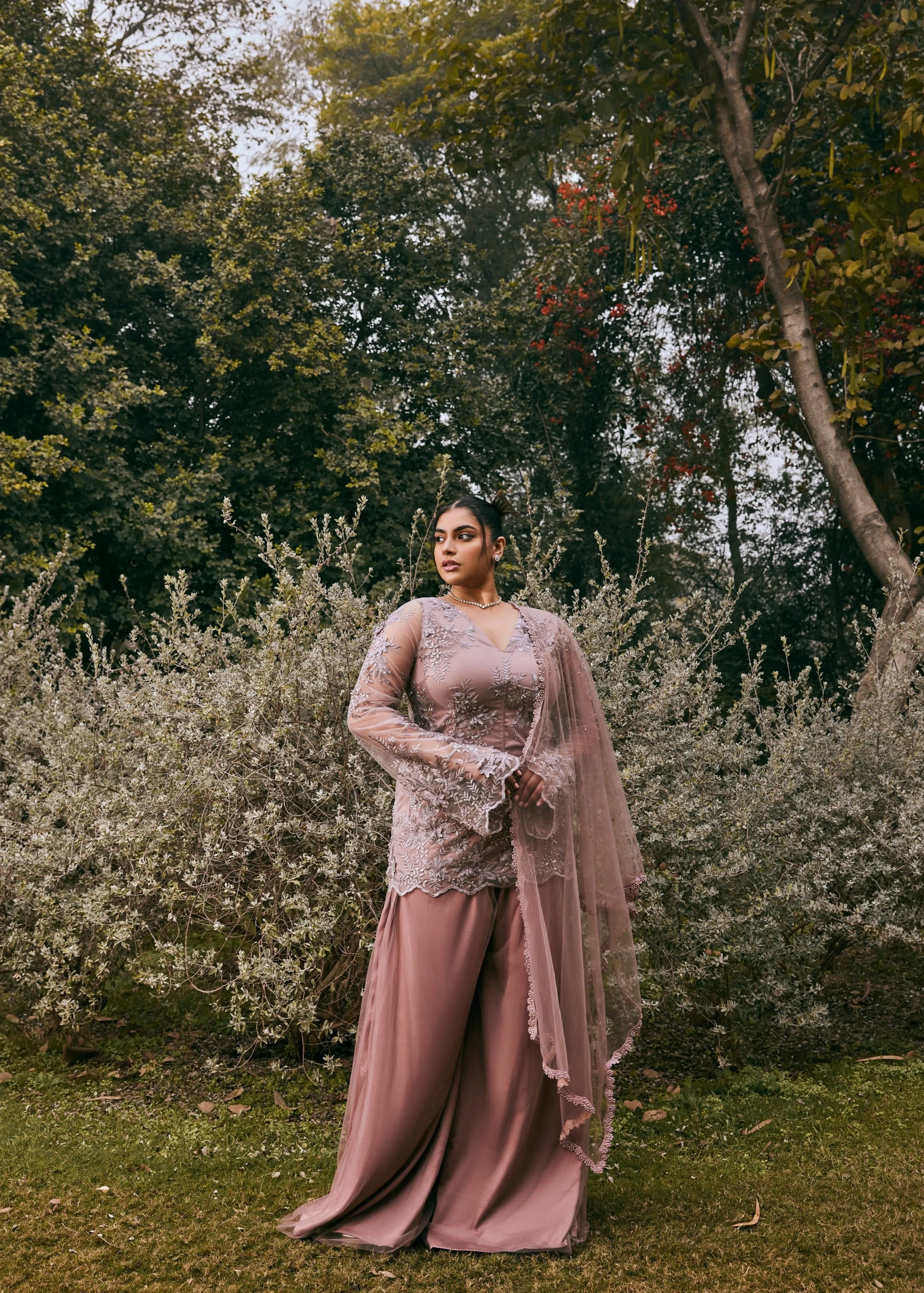 Inaaya Blush Pink Embroidered Sharara Set