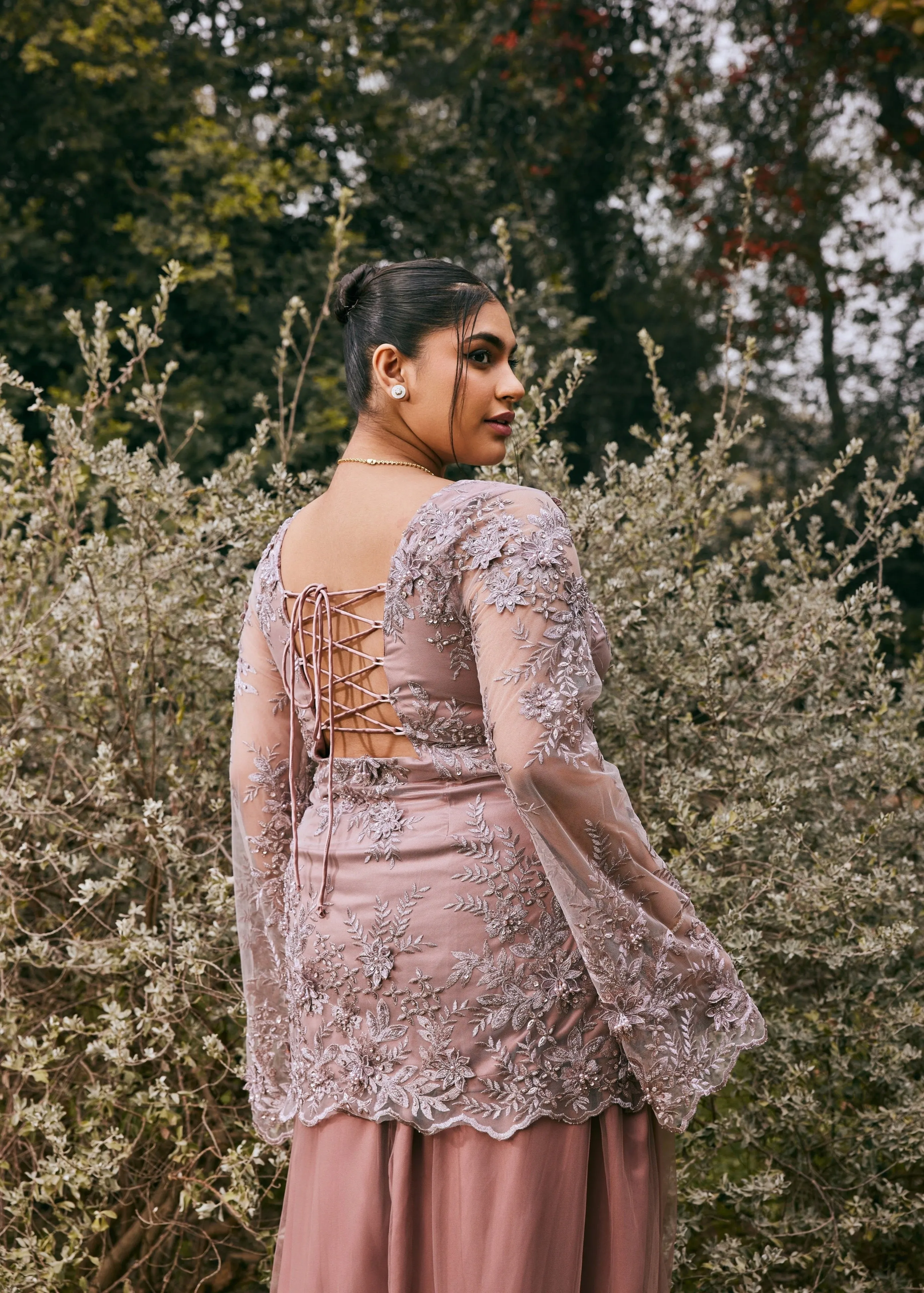Inaaya Blush Pink Embroidered Sharara Set