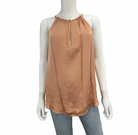joie NWT VANESHA Blush Floral Satin Print Halter Top Size M