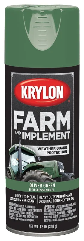 Krylon K01943000 Farm Equipment Spray, High-Gloss, Oliver Green, 12 oz :CAN: QUANTITY: 6