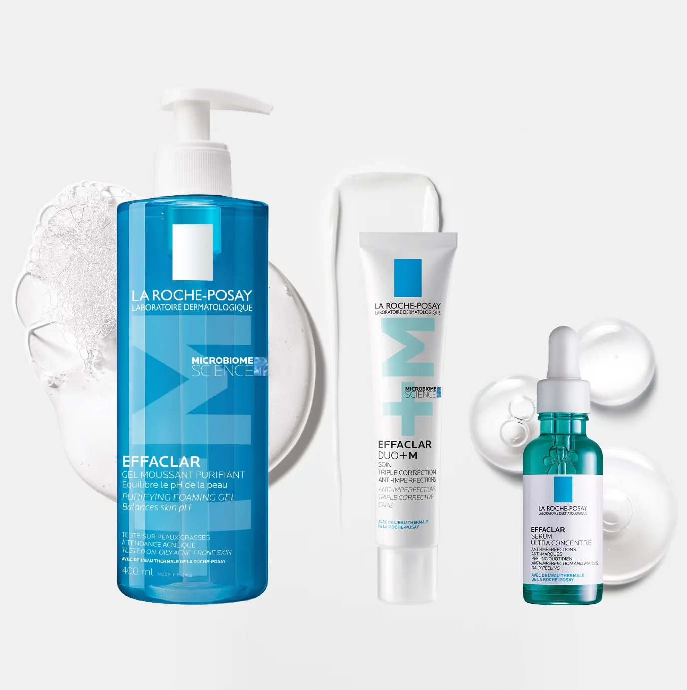 La Roche-Posay Breakout-Fighting Set- High Strength: Effaclar Cleanser, Serum and Corrective Care