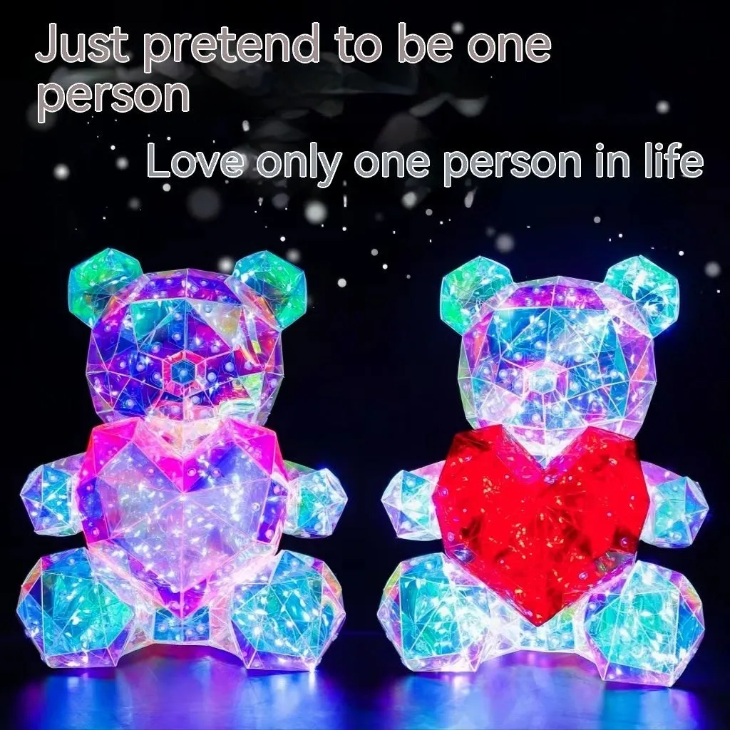 Luminous Unicorn Glowing Bear Gift Birthday Gift Decoration Heart Pink, Red