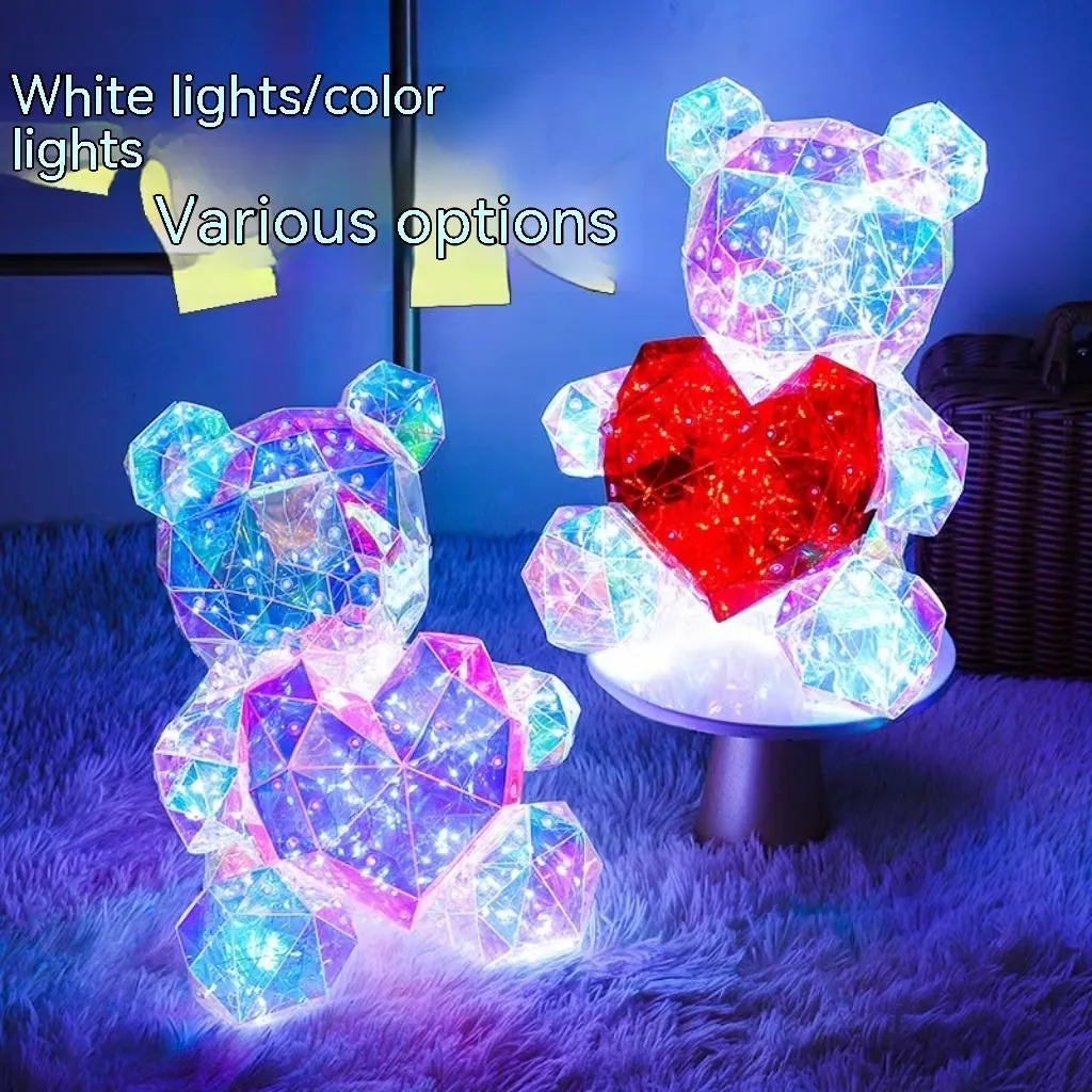 Luminous Unicorn Glowing Bear Gift Birthday Gift Decoration Heart Pink, Red