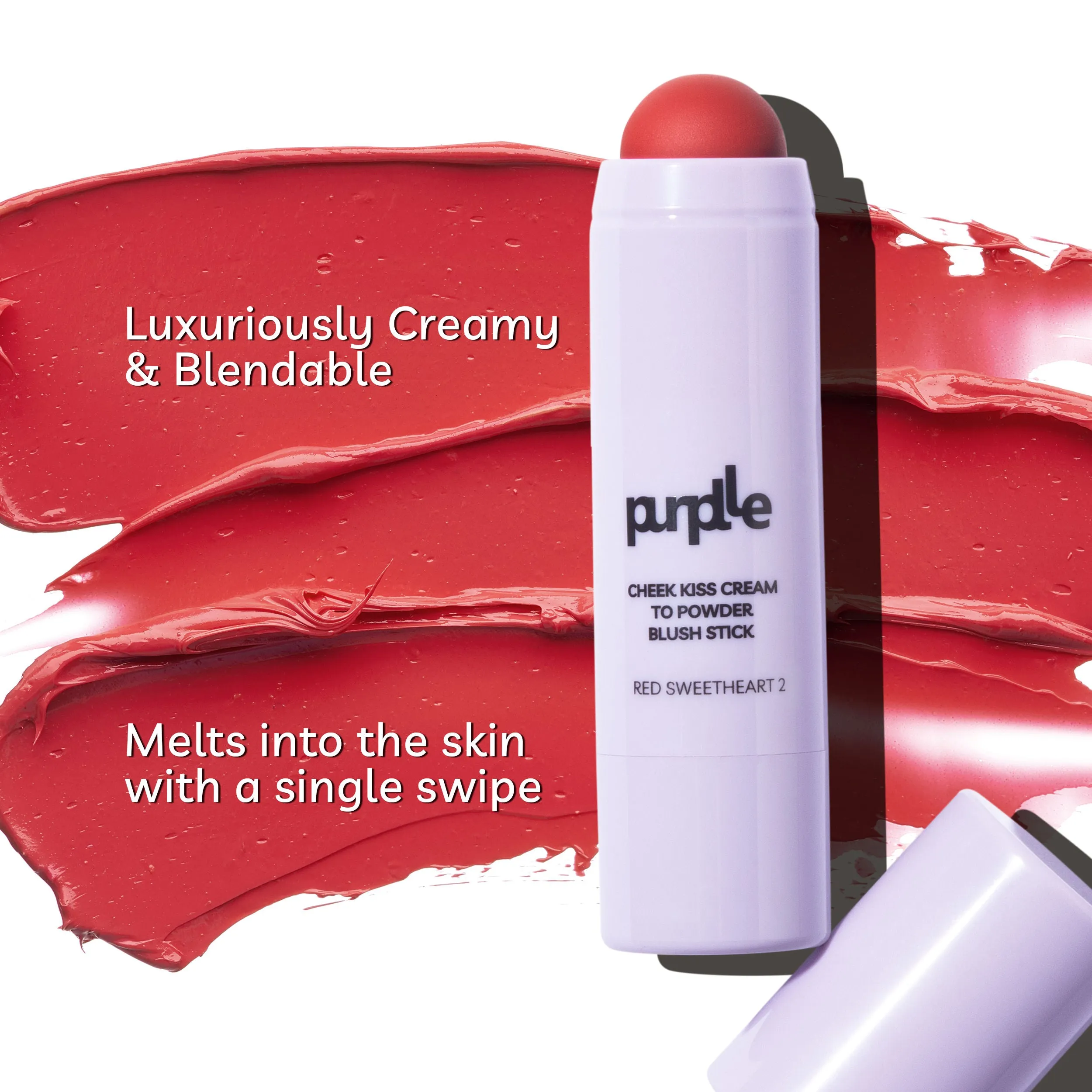 Purplle Cheek Kiss Cream to Powder Blush Stick Red Sweetheart 2