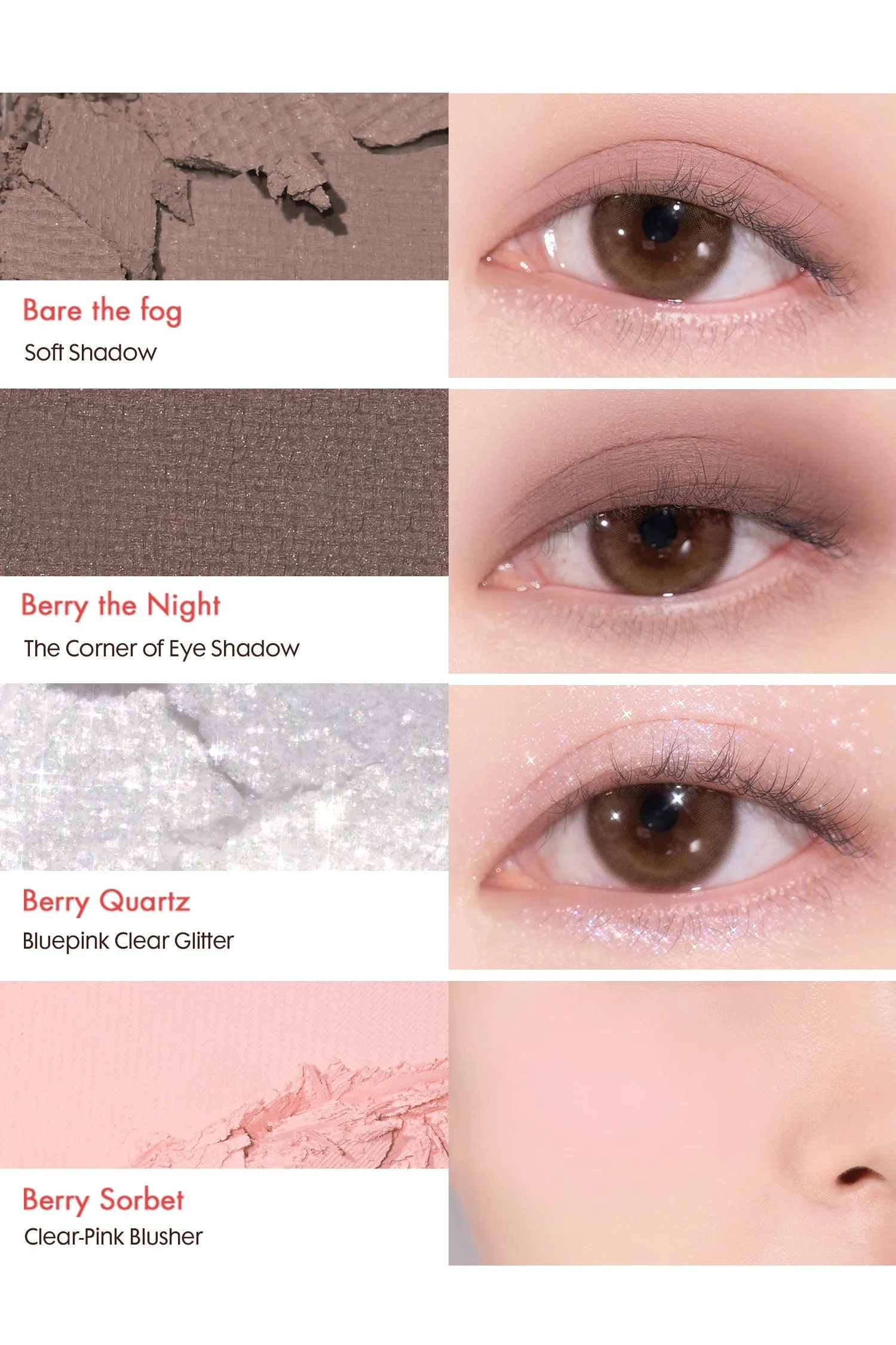 Rom&nd Bare Layer Palette (02 Strawberry Mood) 韩国Rom&nd 水月综合眼影盘 (02 羞粉草莓) 14g