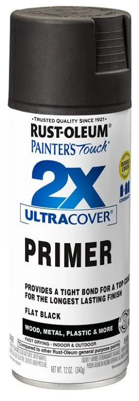 Rust-Oleum 249846 Spray Paint, Flat, Black, 12 oz, Can :CAN: QUANTITY: 1