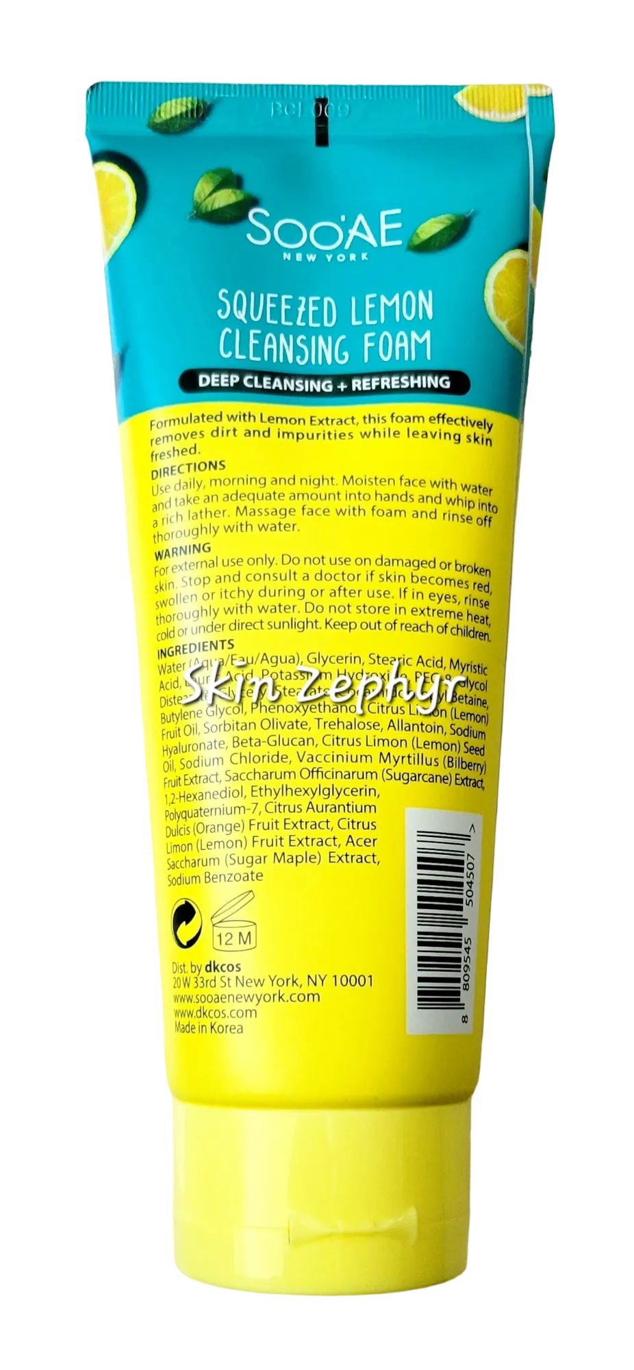 Soo'AE Fresh Squeezed Lemon Cleansing Foam
