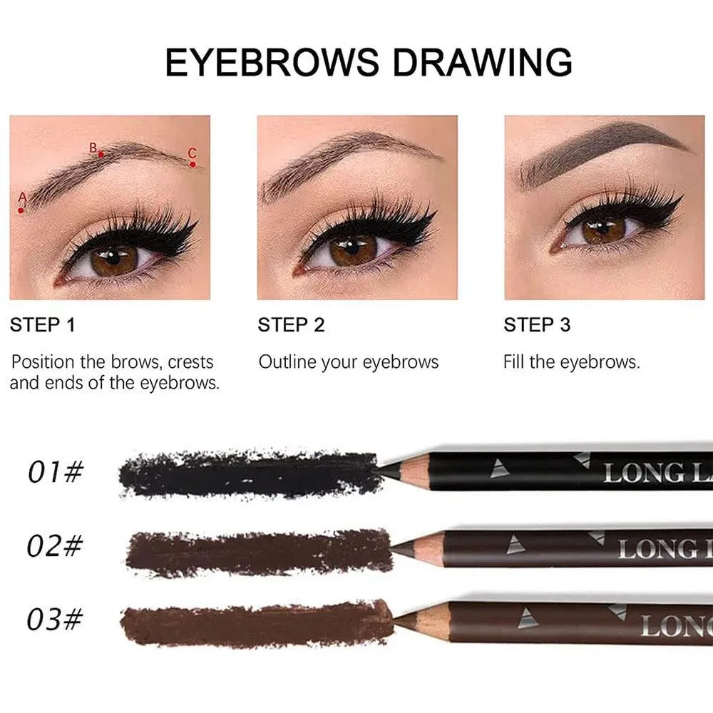 Vibrant Brow Pencil Set: Waterproof, Long-Lasting Beauty Kit